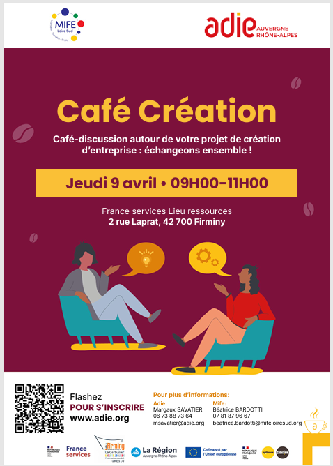 Affiche café créa de Firminy le 09/04/2026.