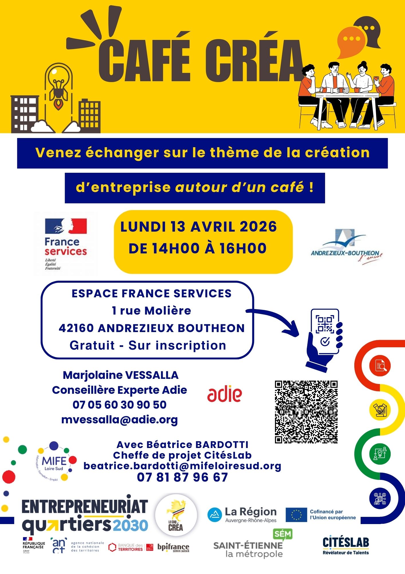 Affiche pour le Café Créa à Andrézieux le 13/04/2026