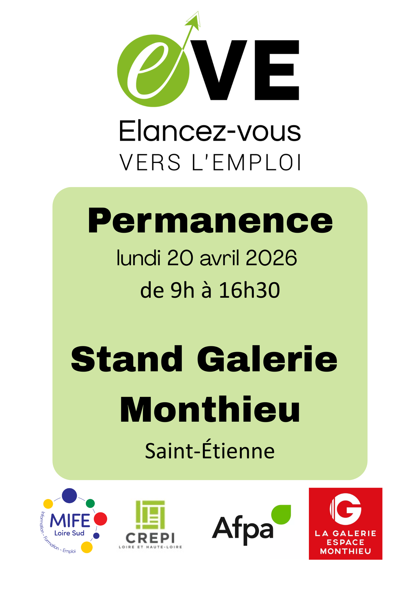 Affiche de la Permanence à la Galerie de Monthieu le 20/04/2026