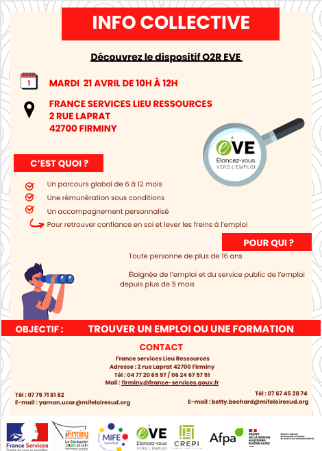Affiche de la Réunion d'Information pour le dispositif O2R-EVE le 21/04/2026