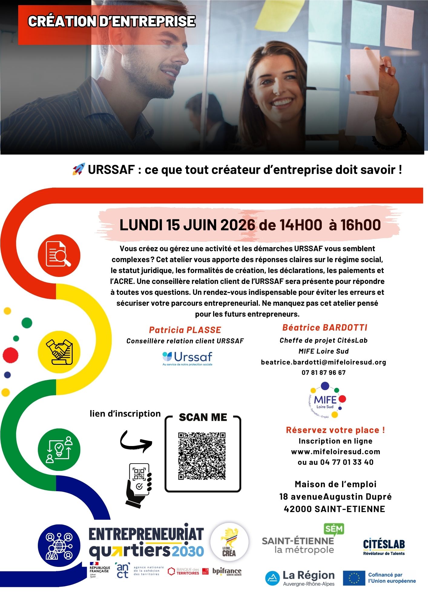 Affiche de l'atelier URSSAF le 15/06/2026