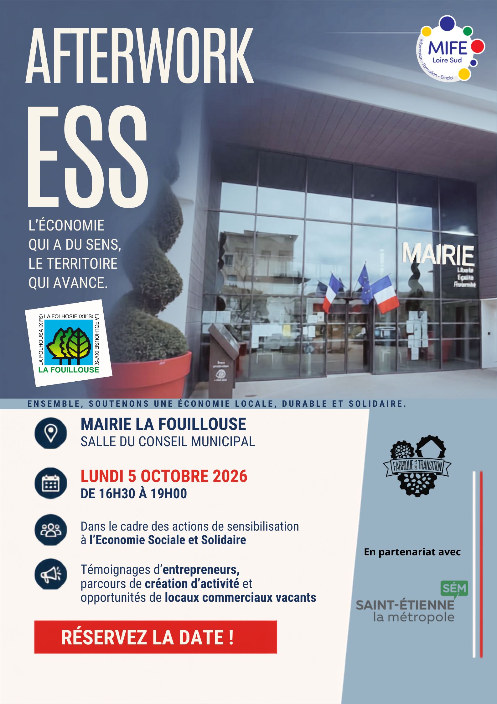 Affiche de l'afterwork ESS à La Fouillouse, le 05/10/2026