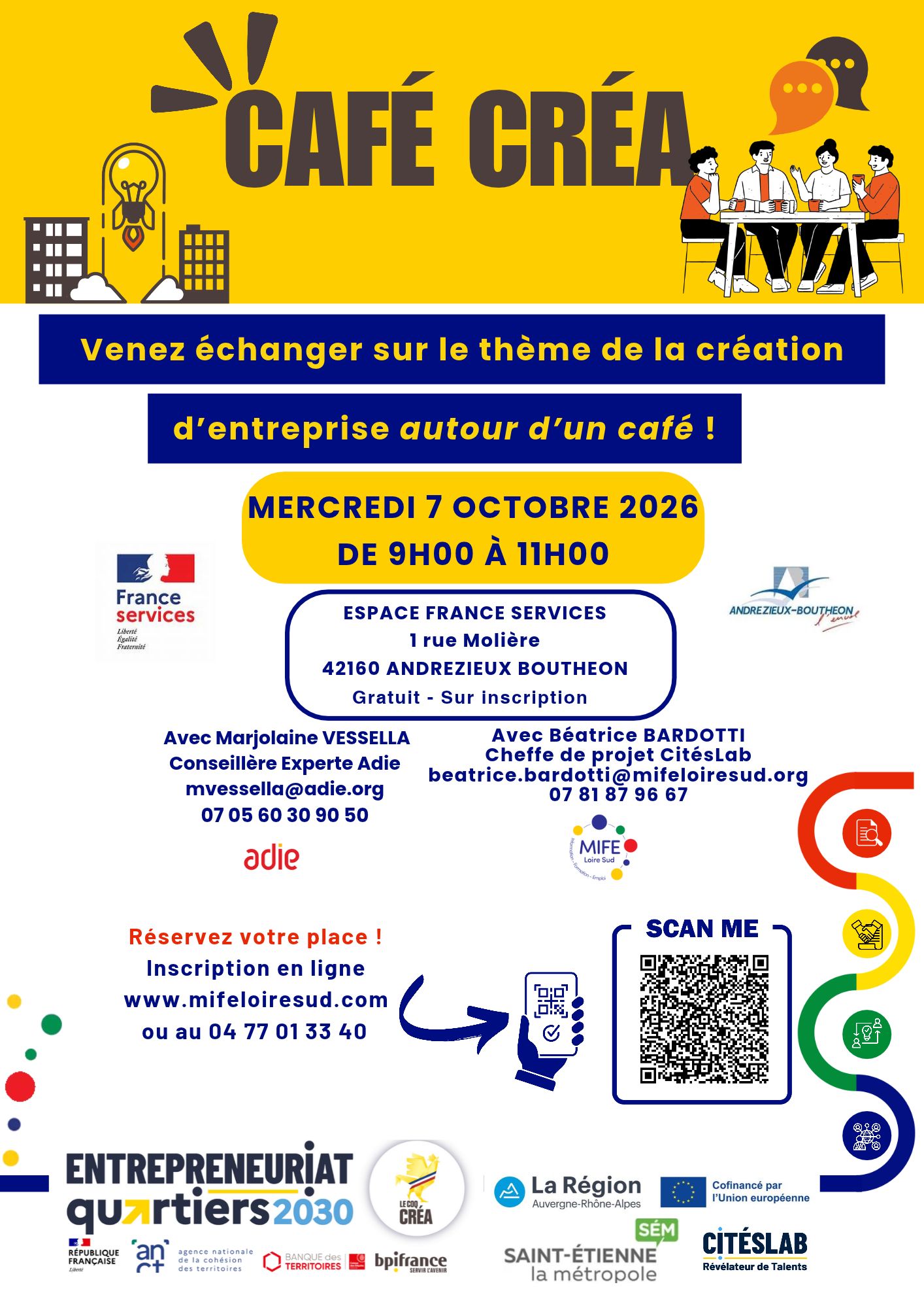 Affiche du café créa à Andrézieux le 07/10/2026