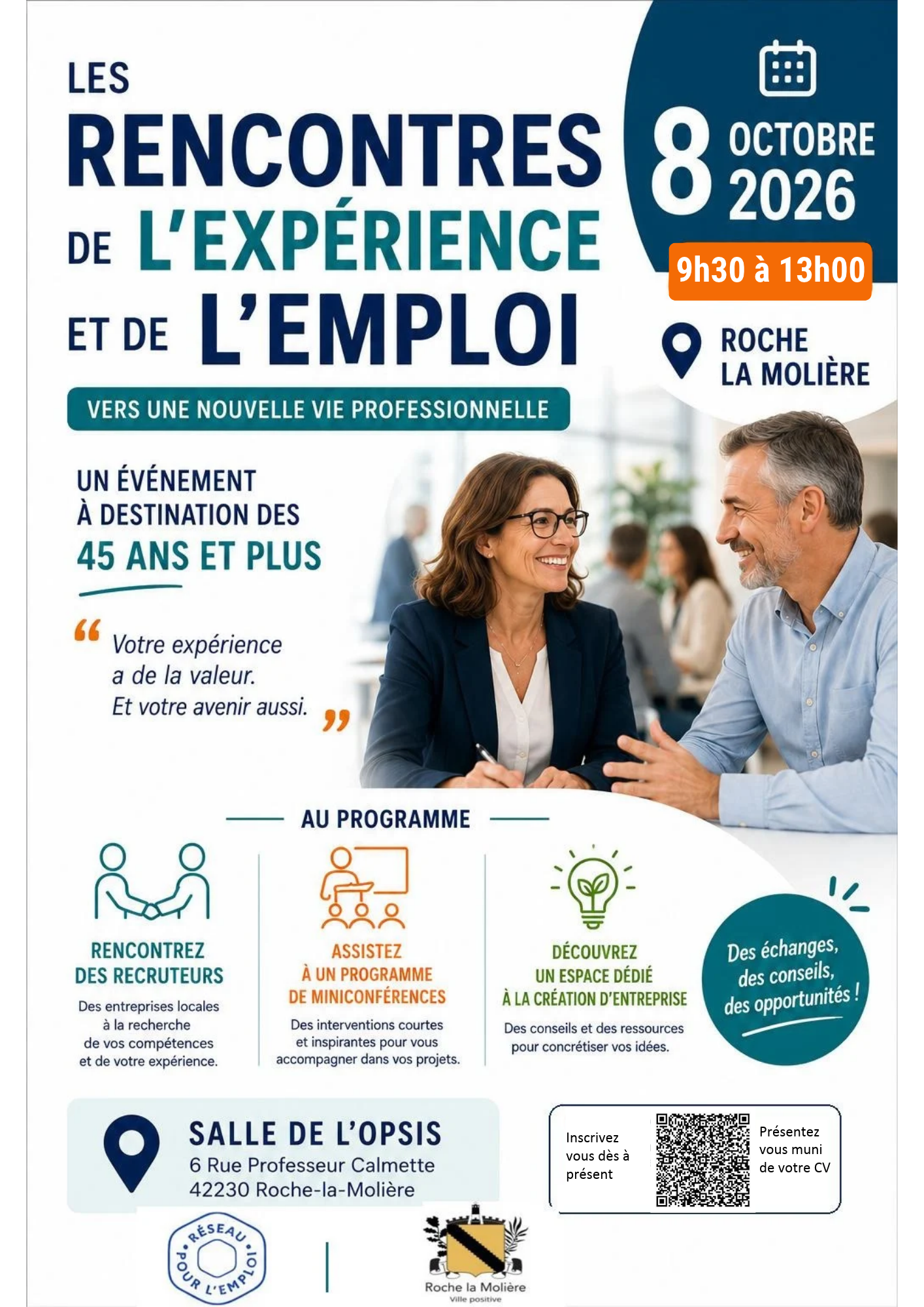Forum de l'expérience et de l'emploi à Roche la Molière, le 08/10/2026