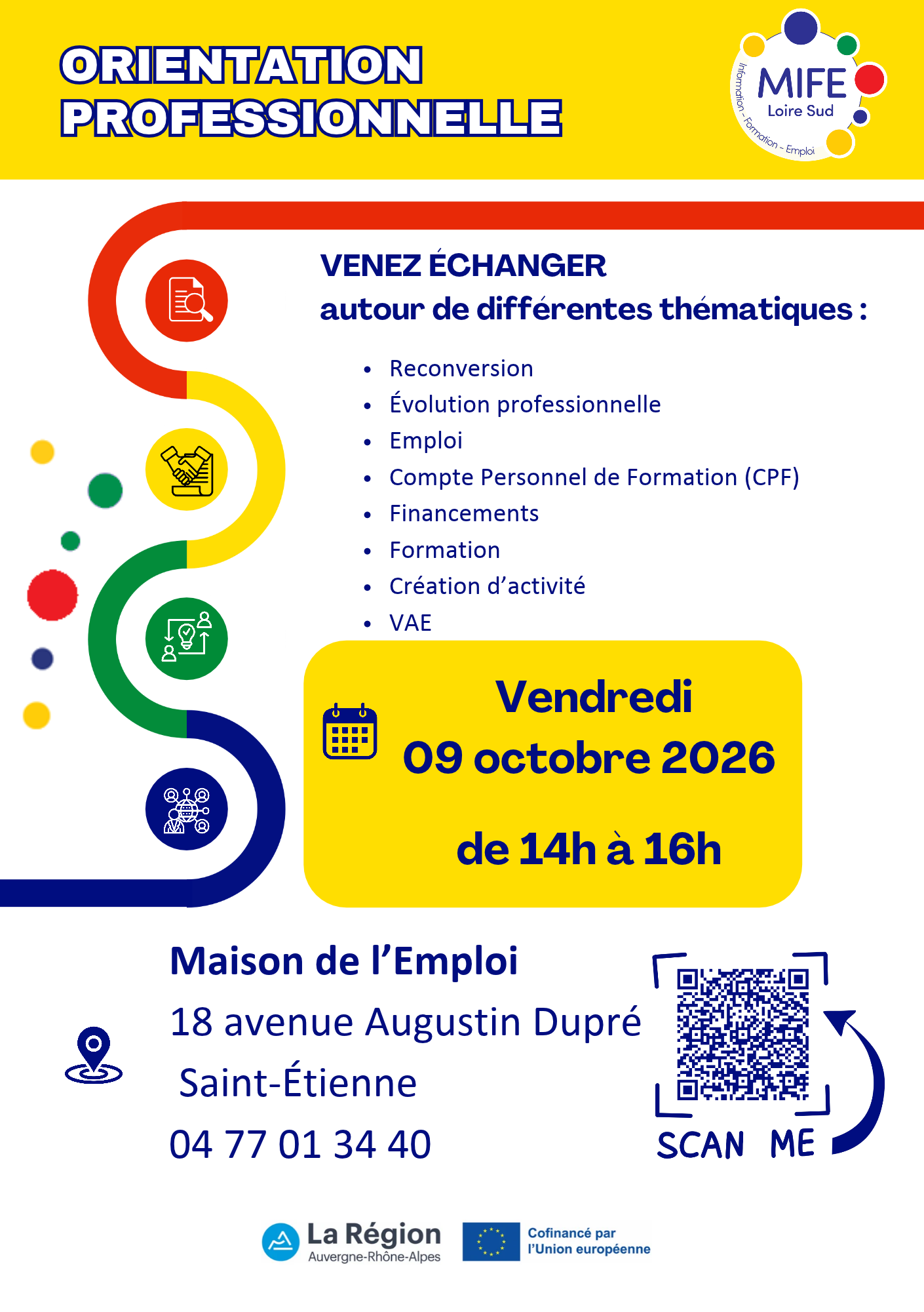 Affiche de la Réunion D'Information sur l'Orientation à Saint-Étienne, le 09/10/2026