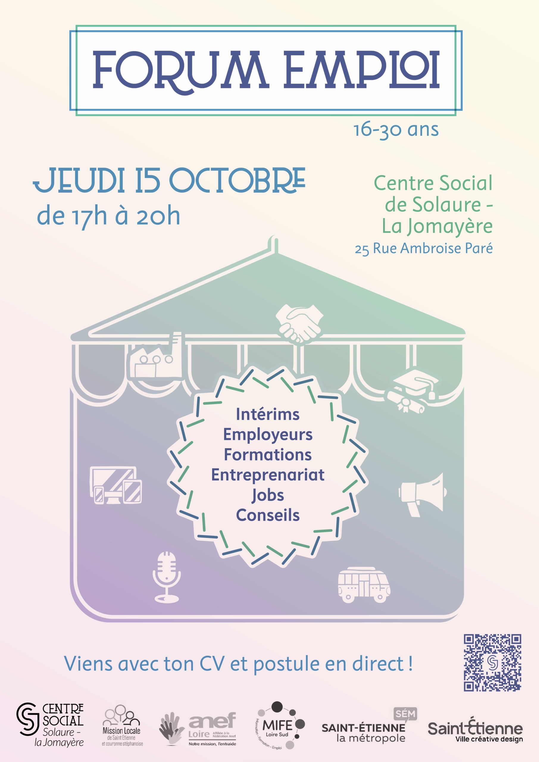 Affiche pour le forum Emploi Jeunes à Solaure , le 15/10/2026