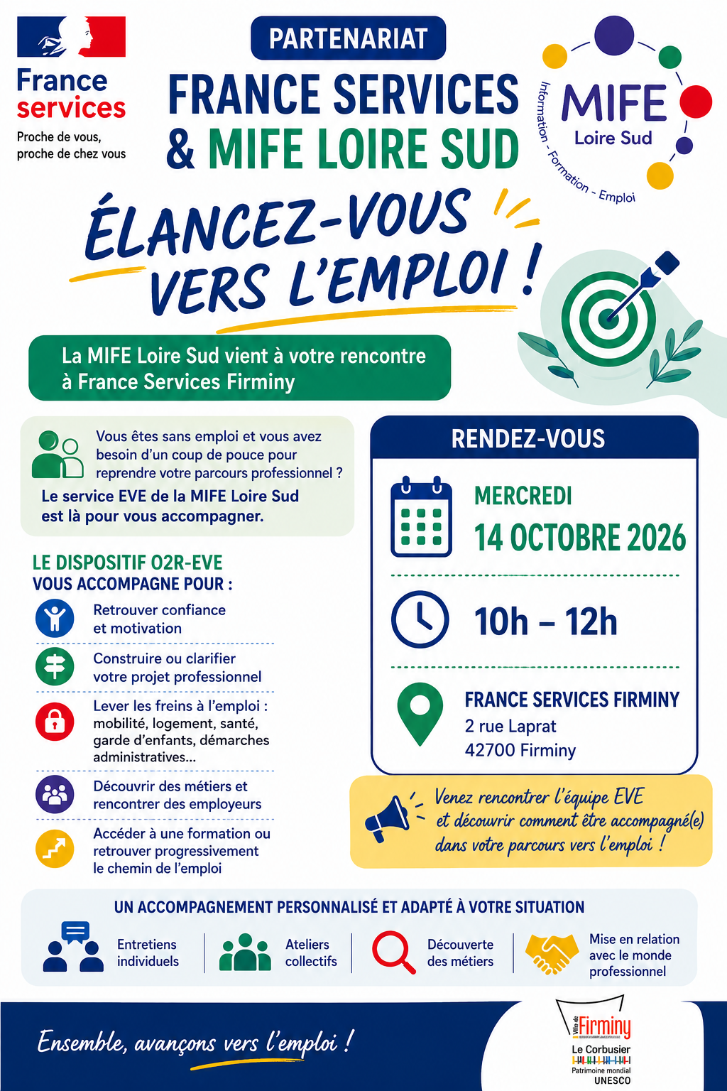 Affiche pour les Journée Porte Ouverte à Firminy, le 14/10/2026